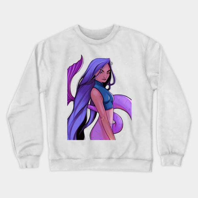 Mermaid Girl Crewneck Sweatshirt by EmiliaMichaelis